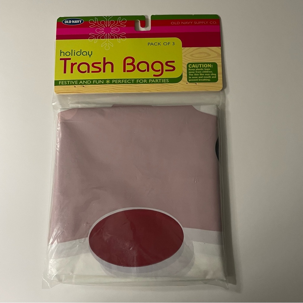Old Navy Holiday Santa Face Trash Bags pack of 3